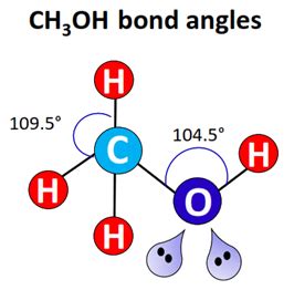 CH3OH lewis structure, molecular geometry, hybridization, bond angle