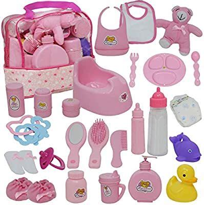 Amazon.com: Baby Doll Diaper Bag Set, Doll Feeding Set with Baby Doll Accessories Includes Doll ...