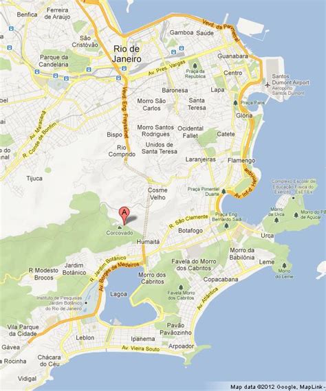 Christ Redeemer on Map of Rio Janeiro