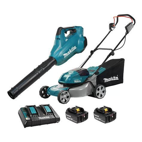 MAKITA 18Vx2 18" Cordless Lawn Mower, with 18Vx2 LXT Cordless Turbo Blower | The Home Depot Canada