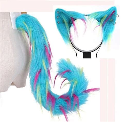 Furrysuit Cosplay Ears and Tail Set, Kids and Adults Furry Ears and ...