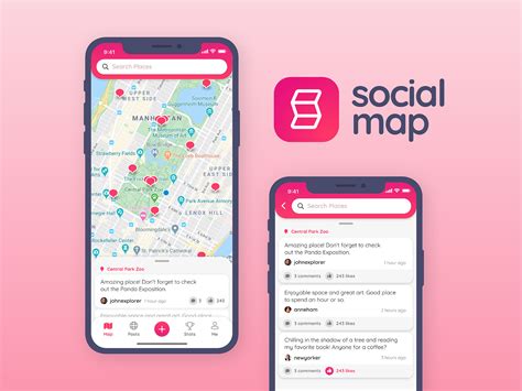 Location-based Social Network App UI/UX, Branding by Sergio Estrella on Dribbble