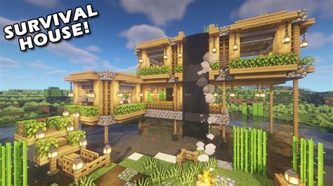 MINECRAFT: How to Build a WATERFALL HOUSE Tutorial (EASY) - YouTube