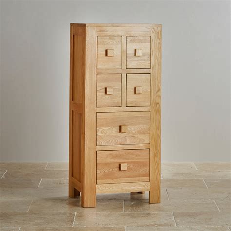 Oakdale 4ft Tall CD Storage Cabinet in Natural Solid Oak