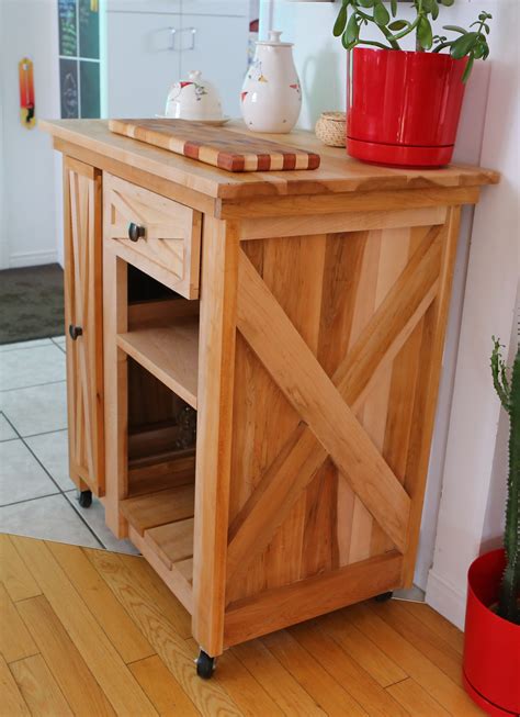 Ana White | Modified version of the Rustic X small rolling kitchen island - DIY Projects