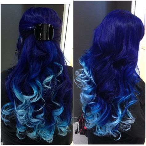 Electric blue-ombré | Hair styles, Long hair styles, Hair color