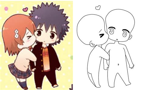 Kissing Chibi Base by CatSoupBases on DeviantArt