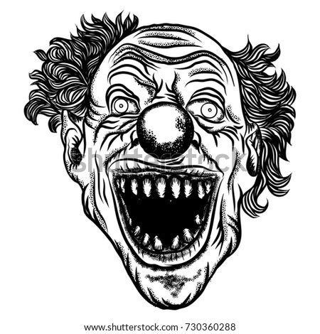 Scary Clown Head Concept Circus Horror Stock Illustration 730360288 ...