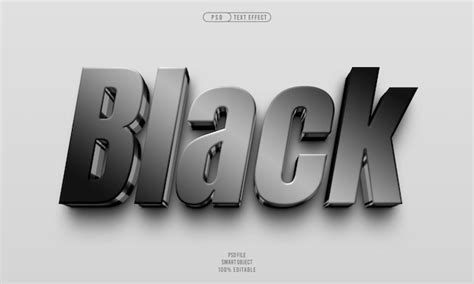 Free PSD | Black 3D editable text effect