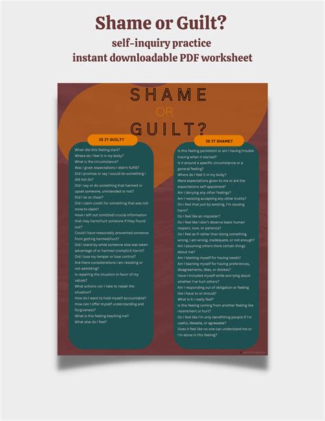 Guilt and Shame Worksheet | PDF | Shame | Guilt (Emotion) - Worksheets ...