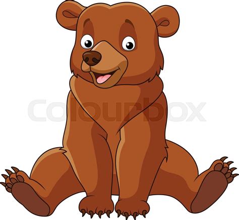 Cartoon happy bear sitting | Stock vector | Colourbox