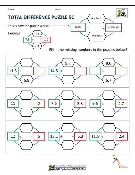 Printable Math Puzzles 5th Grade