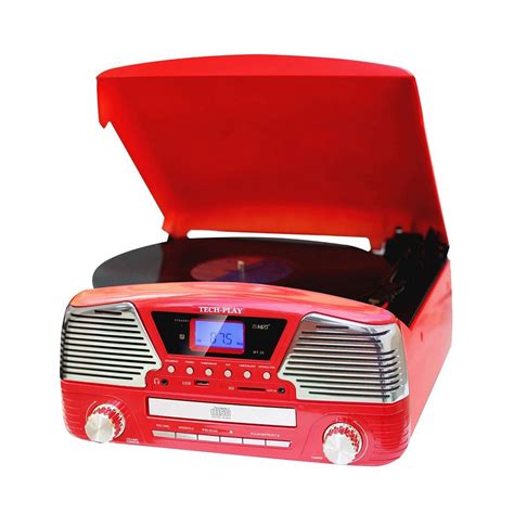 TechPlay 3 Speed BT Turntable, Programmable MP3 CD Player, USB/SD ...