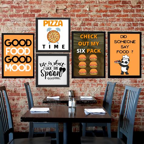 Buy Relanta-Food/Cafe's Wall s with Frame-Pizza theme wall s-For Restaurant Cafe Bar Hotel Wall ...