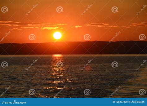 Beautiful Sunset at Lake Balaton Stock Photo - Image of green, hungarian: 126097880