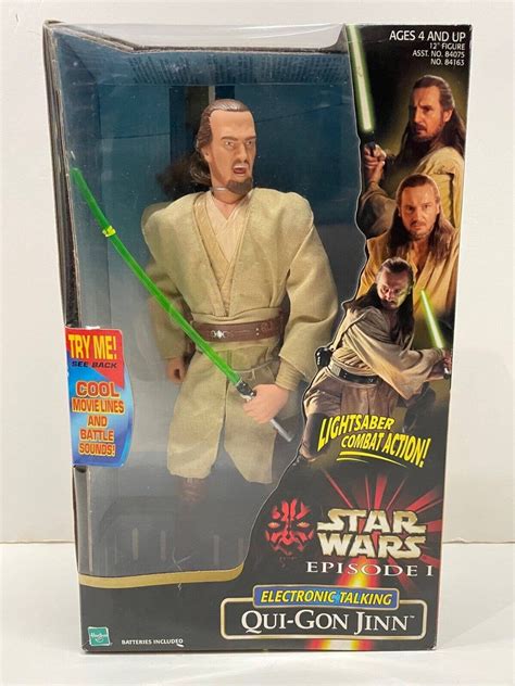 Star Wars Episode 1 Qui Gon Jinn Electronic Talking 12 - Etsy