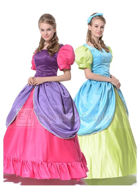 Adult Cinderella Step Sisters Costumes Anastasia Drizella A Line Dress ...