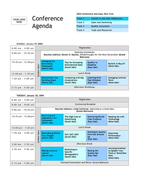 Conference Agenda Template | PDF