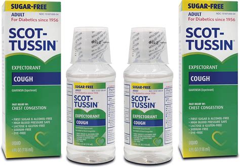 Buy Scot-Tussin Expectorant Cough Syrup with Guaifenesin, Sugar-Free for Chest Congestion Relief ...