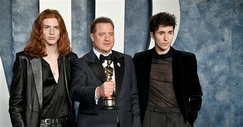 Brendan Fraser's Sons Rib Dad At Oscars: "His Dad Jokes Still Don't Hit"