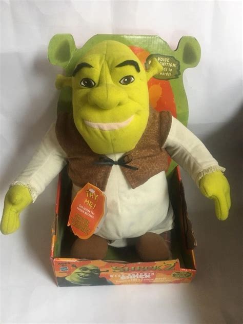 Shrek 2 Talking Shrek Ogre Plush Green Doll 2004 12" Box Wise Cracking ...