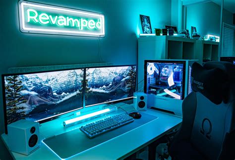 First battlestation setup! Blue Palette | Computer gaming room, Gaming room setup, Games room ...