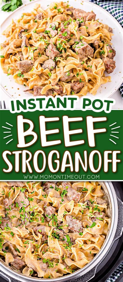 Instant Pot Beef Stroganoff is a mouthwatering one pot meal that makes for an easy weeknight ...