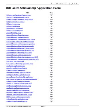 Fillable Online fgsni viewdns Bill Gates Scholarship Application Form ...