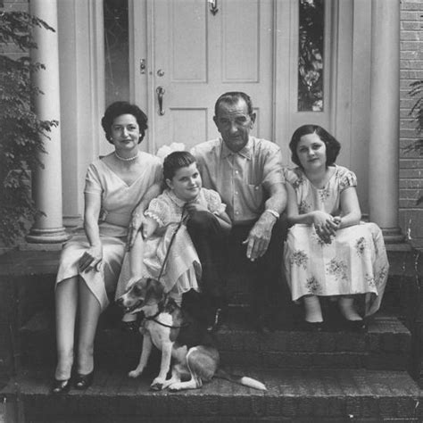 'Senator Lyndon B. Johnson with His Family on the Front Steps of Their Home' Photographic Print ...