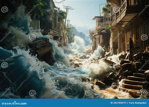 Devastating Tsunami, Portraying the Immense Destruction and Chaos Left ...