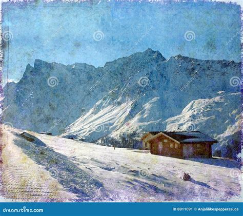 Alpine winter landscape stock image. Image of brown, grain - 8811091