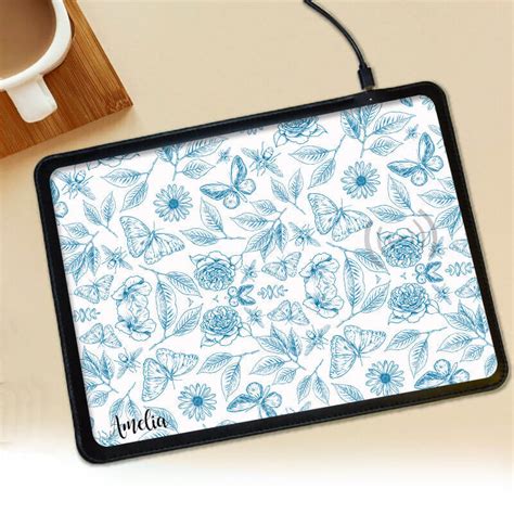 Wireless Charging Mouse Mat - Botanical - Personalised Powerbank