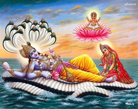 Lord Vishnu And Mata Lakshmi Art HD Wallpaper