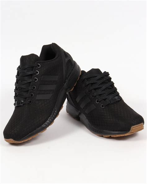 Adidas ZX Flux Trainers Black/Black/Gum,originals,shoes,sneakers,runner