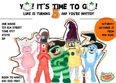 Yo Gabba Gabba Halloween Party Invitation | Halloween party invitations ...