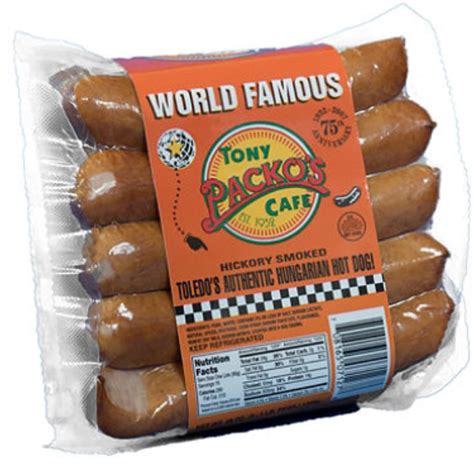 Tony Packo's Cafe Hickory Smoked Natural Casing Hot Dogs | Hickory smoked, Natural casing hot ...