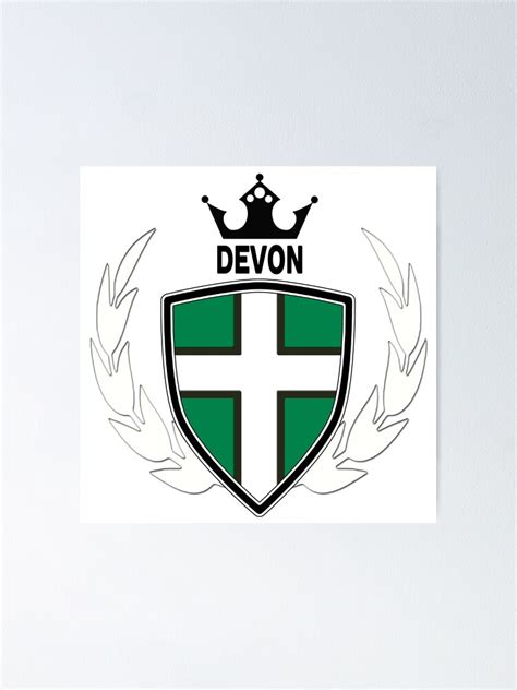 "Devon Flag - Coat of Arms - England - Great Britain - UK - County" Poster by lemmy666 | Redbubble