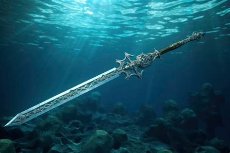 Premium AI Image | King sword is floating at the bottom of the water