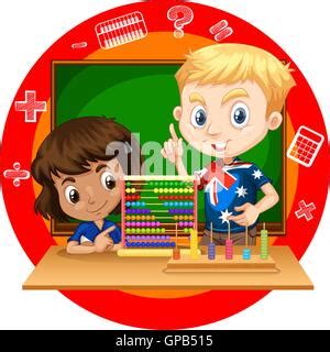 Boy with an abacus illustration Stock Vector Image & Art - Alamy