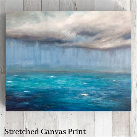 Ocean storm art coastal wall decor nautical painting print | Etsy