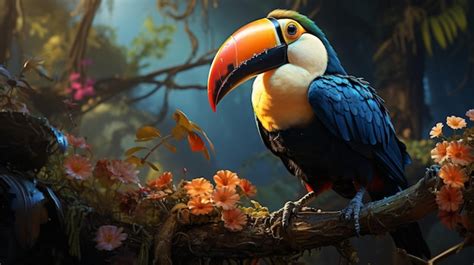 Premium AI Image | Toco toucan tropical bird in the reserve of exotic ...