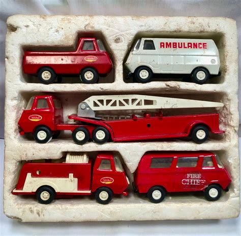 Vintage 1970's Metal Tonka Fire and Rescue Vehicles -Set of Five