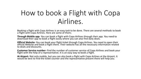 PPT - Copa Airline Flights PowerPoint Presentation, free download - ID:12198535