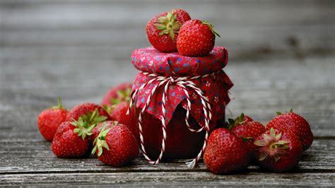 Wallpaper Jam Jar Strawberry Food Berry 3840x2160