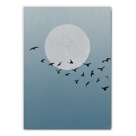 Moon and Birds Art Print | with Free UK & Europe Delivery