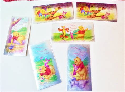 Valentine Cards Disney Winnie the Pooh Piglet Foil Metallic - Etsy