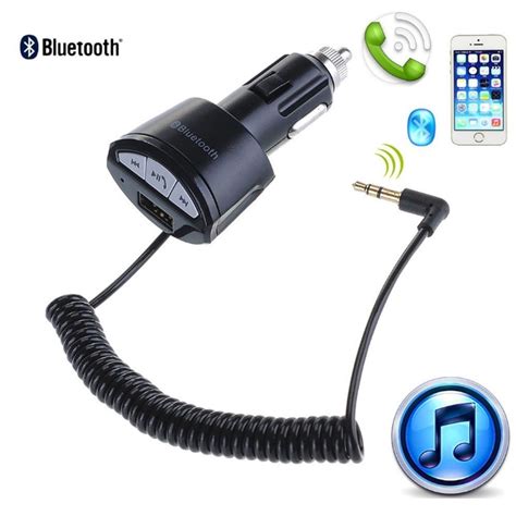 AGPtEK Car Bluetooth Adapter A2DP 3.5mm Car Handsfree Bluetooth AUX ...