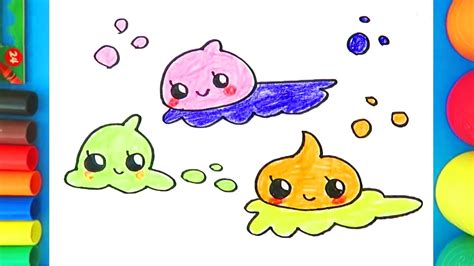 How to draw Cute Slime - Easy step by step coloring page - YouTube