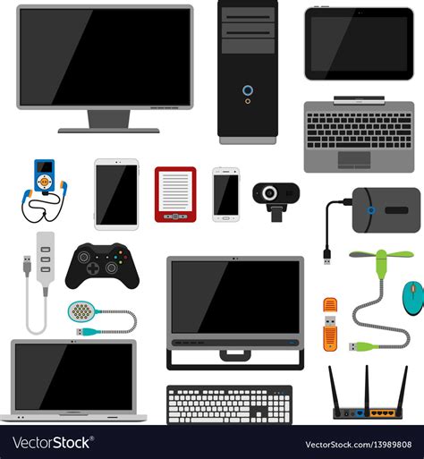 Electronic gadgets icons technology electronics Vector Image