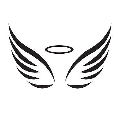 Vector sketch of angel wings on white background | Angel wings clip art ...